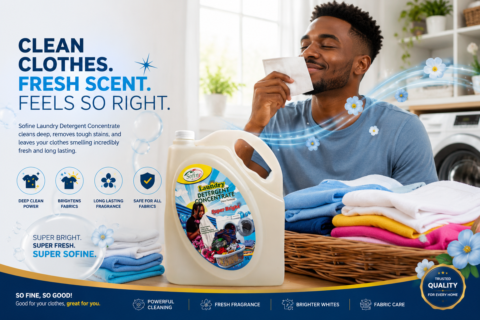 SoFine Laundry Detergent - Clean clothes, fresh scent, feels so right.