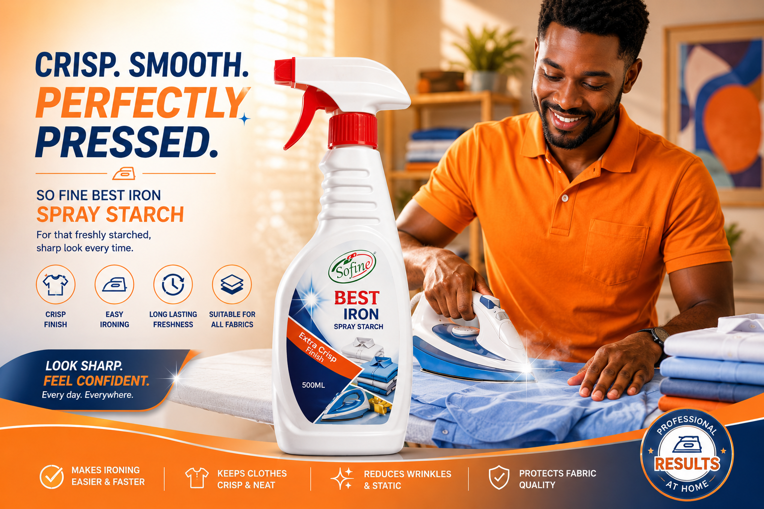 SoFine Best Iron Spray Starch - Crisp, smooth, perfectly pressed.