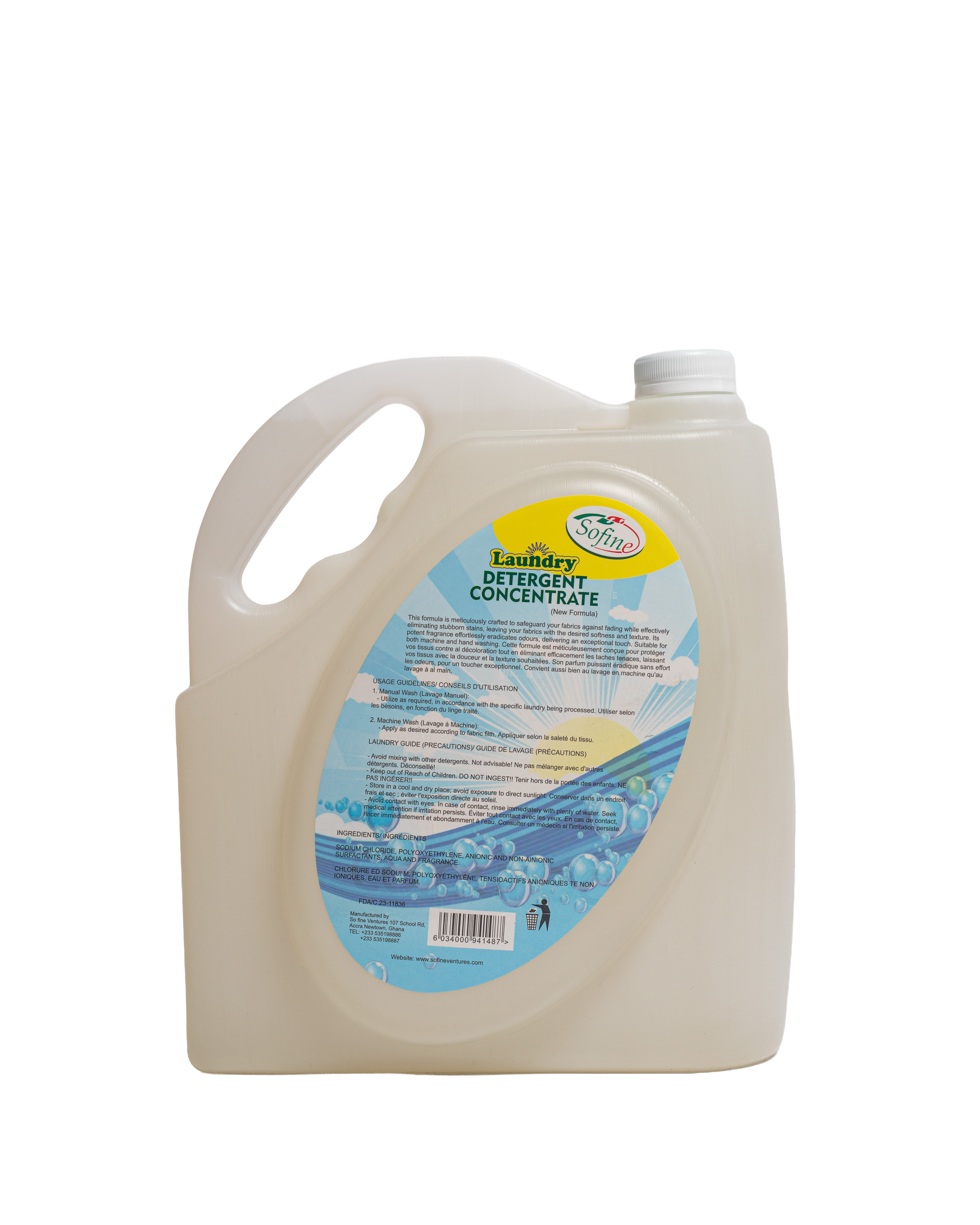 Fabric Laundry Detergent — back label